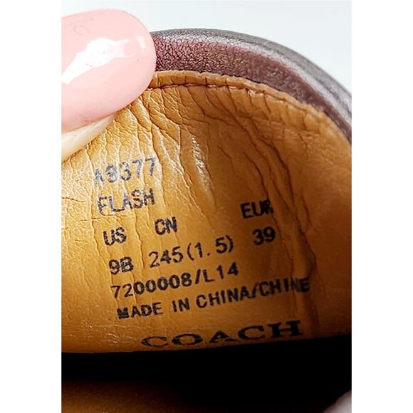 NEW Coach Silver Leather Turn-Lock Moccasins Sz 9 | Driving Loafers Flats Luxury - Picture 6 of 8